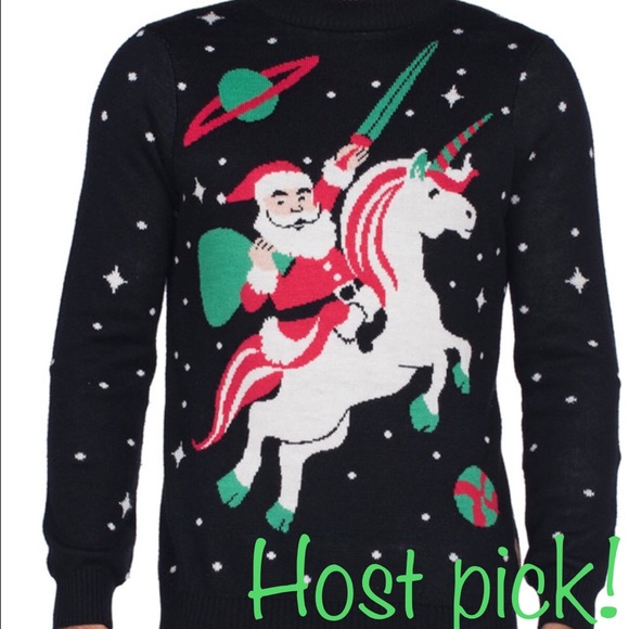 HP! TIPSY ELVES Santa unicorn magical sweater S. - Picture 2 of 7